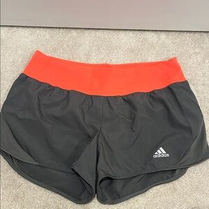 Adidas Women's Athletic Shorts in Gray and Bright Orange